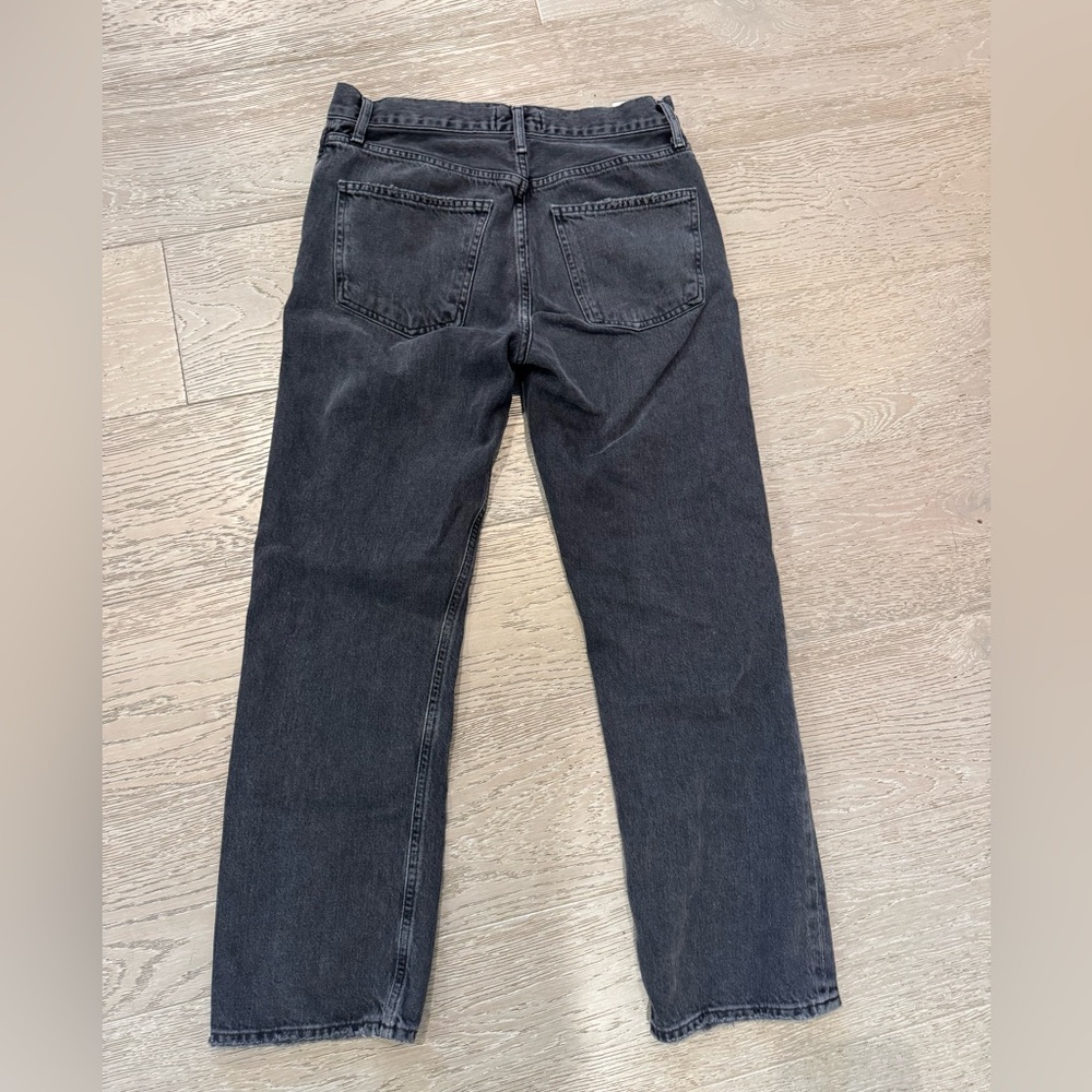 Agolde Ripley Mid Rise Straight Jeans Grey Black - Picture 4 of 4